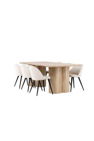 Venture Home Olivia matbord med sammetsmatsalsstol