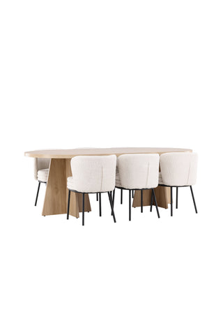 Venture Home Bootcut matbord med Agnes matstol