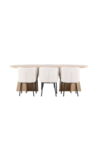 Venture Home Bootcut matbord med Agnes matstol