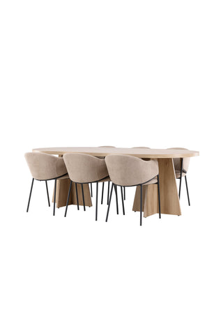 Venture Home Bootcut matbord med Evelina matstol