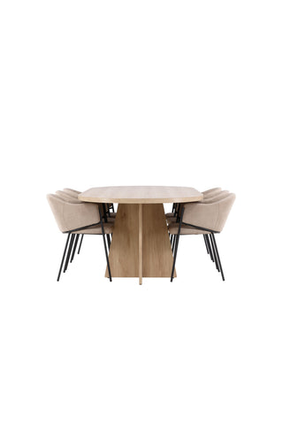 Venture Home Bootcut matbord med Evelina matstol