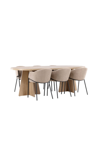 Venture Home Bootcut matbord med Evelina matstol