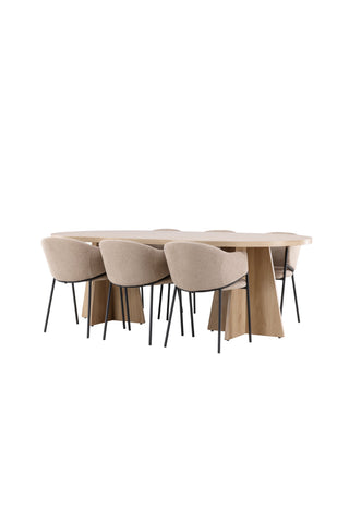 Venture Home Bootcut matbord med Evelina matstol