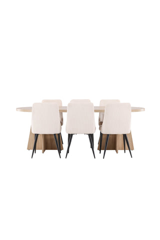 Venture Home Bootcut matbord med Leone matstol