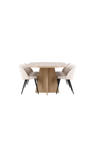 Venture Home Bootcut matbord med sammetsmatsalsstol