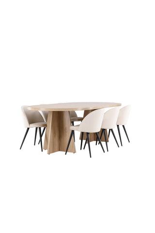 Venture Home Bootcut matbord med sammetsmatsalsstol