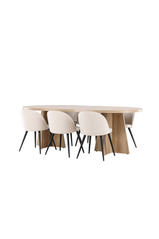 Venture Home Bootcut matbord med sammetsmatsalsstol