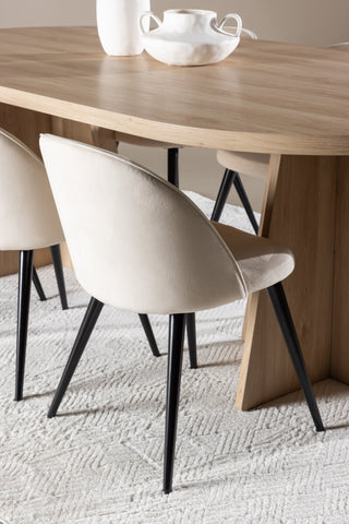 Venture Home Bootcut matbord med sammetsmatsalsstol