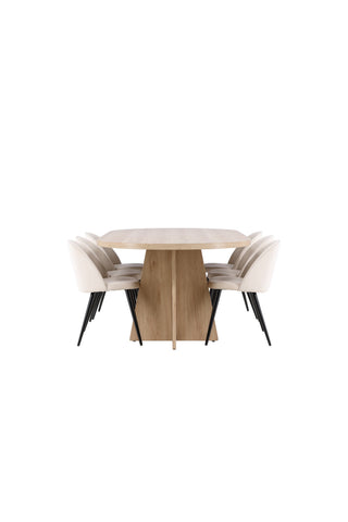 Venture Home Bootcut matbord med sammetsmatsalsstol