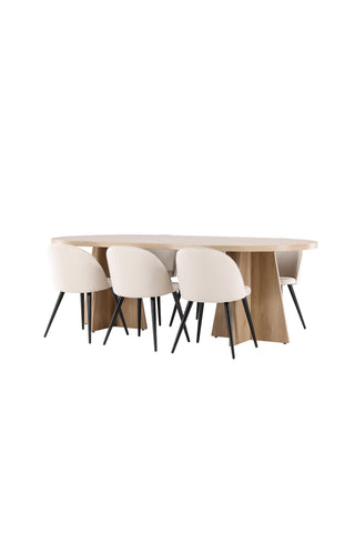 Venture Home Bootcut matbord med sammetsmatsalsstol