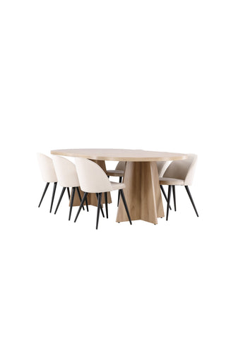Venture Home Bootcut matbord med sammetsmatsalsstol