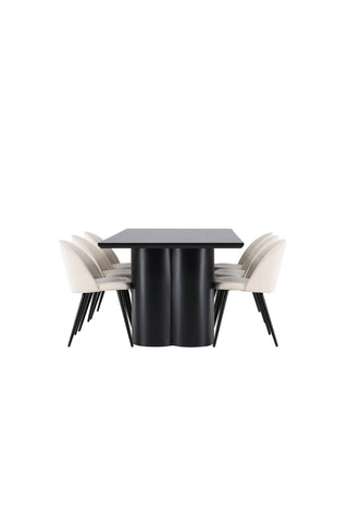 Venture Home Olivia matbord med sammetsmatsalsstol