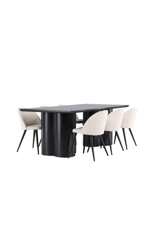 Venture Home Olivia matbord med sammetsmatsalsstol