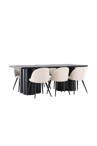 Venture Home Olivia matbord med sammetsmatsalsstol