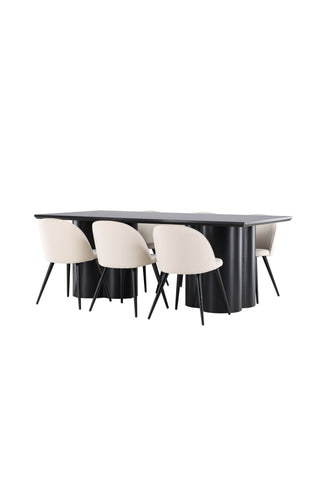 Venture Home Olivia matbord med sammetsmatsalsstol