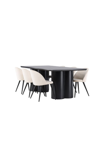 Venture Home Olivia matbord med sammetsmatsalsstol