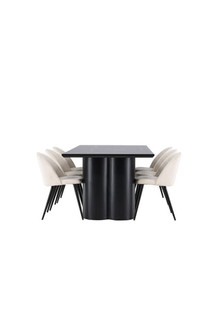Venture Home Olivia matbord med sammetsmatsalsstol