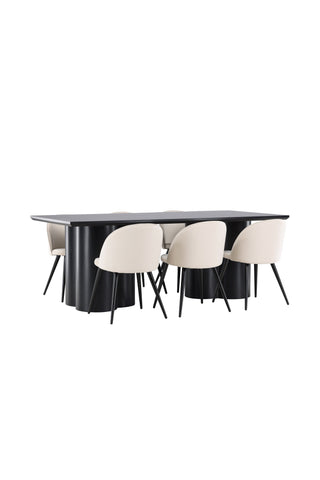 Venture Home Olivia matbord med sammetsmatsalsstol