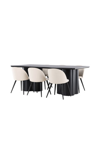 Venture Home Olivia matbord med sammetsmatsalsstol