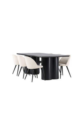 Venture Home Olivia matbord med sammetsmatsalsstol
