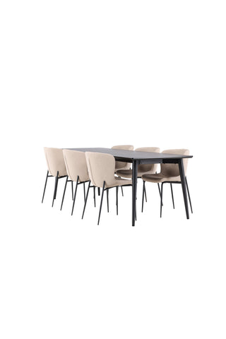 Venture Home Ellis matbord med Modesto matstol