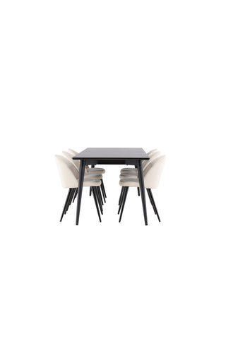 Venture Home Ellis matbord med sammetsmatsalsstol