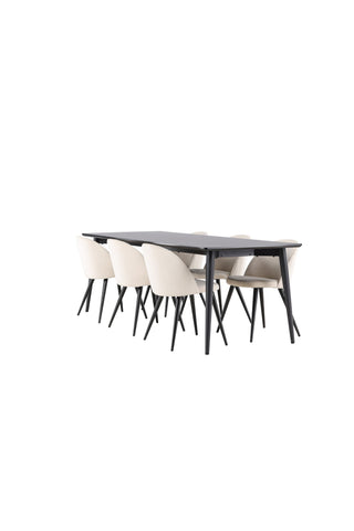 Venture Home Ellis matbord med sammetsmatsalsstol