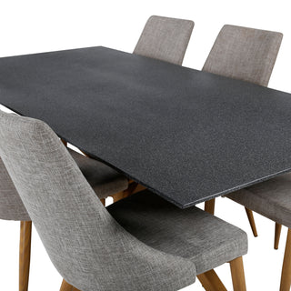 Venture Home Piazza - Matbord - 180*90 - Spraystone/Ek +Leone - Matstol - Ek/Ljusgrå _6