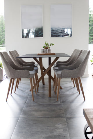Venture Home Piazza - Matbord - 180*90 - Spraystone/Ek +Comfort - Matstol - Ek/Ljusgrå _6