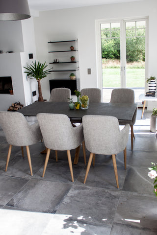Venture Home Piazza - Matbord - 180*90 - Spraystone/Ek +Comfort - Matstol - Ek/Ljusgrå _6