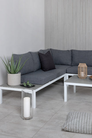 Venture Home Odense soffset- Vit alu / Grå Kudde / Grå Aintwood