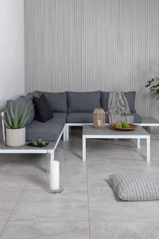 Venture Home Odense soffset- Vit alu / Grå Kudde / Grå Aintwood