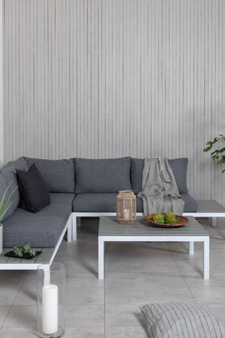 Venture Home Odense soffset- Vit alu / Grå Kudde / Grå Aintwood