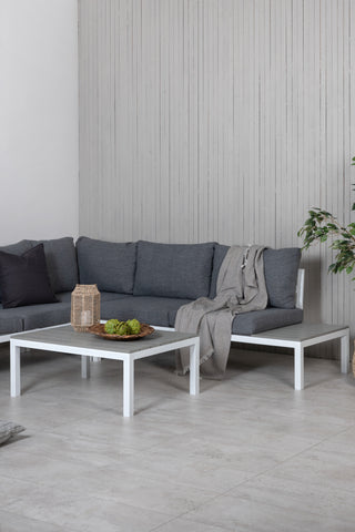 Venture Home Odense soffset- Vit alu / Grå Kudde / Grå Aintwood