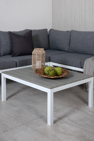 Venture Home Odense soffset- Vit alu / Grå Kudde / Grå Aintwood
