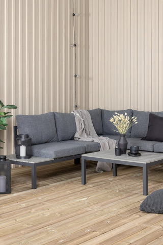 Venture Home Odense soffset- - SVART alu / Grå Kudde / Grå Aintwood