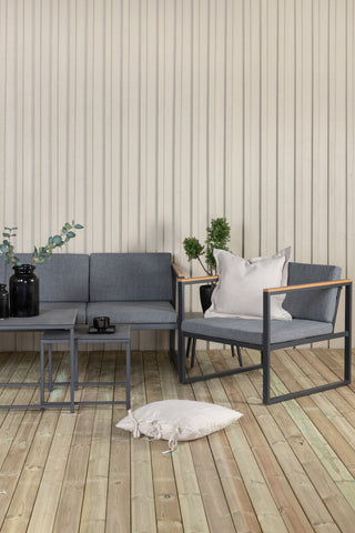 Venture Home Dakar Soffset -Svart ram/grå kudde,/Spraysten Glas