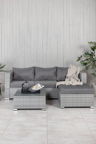 Venture Home Rotterdam schäslong set- Grey Wicker / Grey Cushion