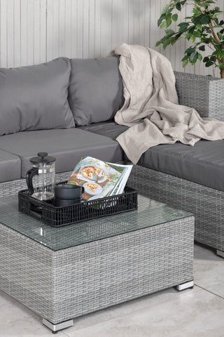 Venture Home Rotterdam schäslong set- Grey Wicker / Grey Cushion