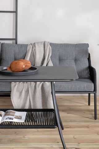 Venture Home Berlin hörnset med rep Svart / Svart / Svart / Grå kudde