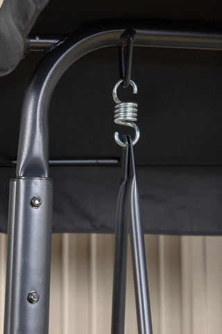 Madras 3-sits gunga - svart ram/svart textilen
