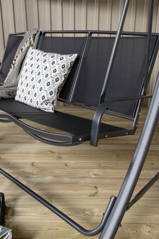 Madras 3-sits gunga - svart ram/svart textilen