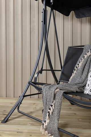 Madras 3-sits gunga - svart ram/svart textilen