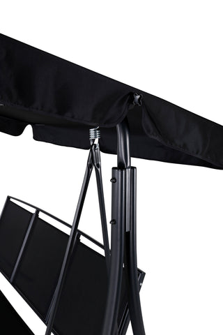 Madras 3-sits gunga - svart ram/svart textilen