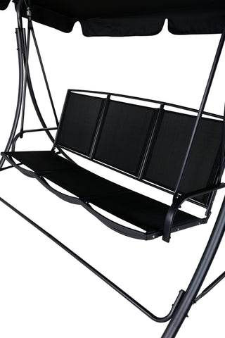 Madras 3-sits gunga - svart ram/svart textilen