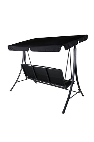 Madras 3-sits gunga - svart ram/svart textilen