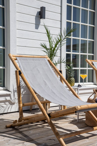 Käppvikbar loungestol - Bambu / Grå kudde