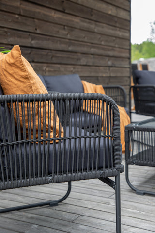Venture Home Utah Lounge set - Svart - Svart rep (tvåsitsig + 2 ensits + bord)