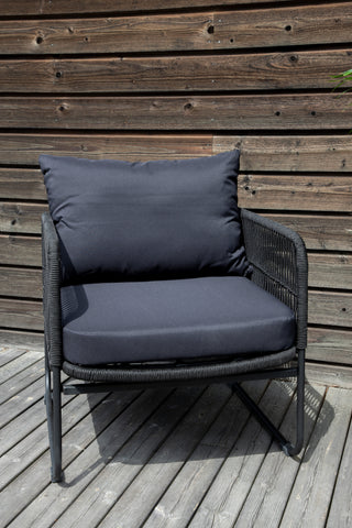 Venture Home Utah Lounge set - Svart - Svart rep (tvåsitsig + 2 ensits + bord)