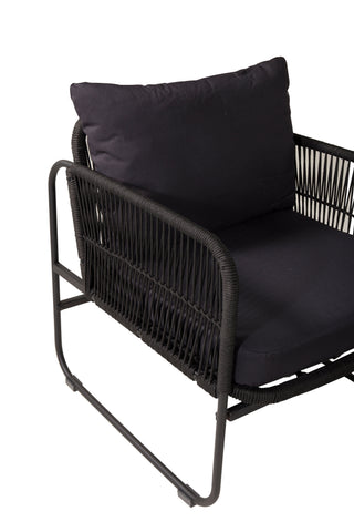 Venture Home Utah Lounge set - Svart - Svart rep (tvåsitsig + 2 ensits + bord)